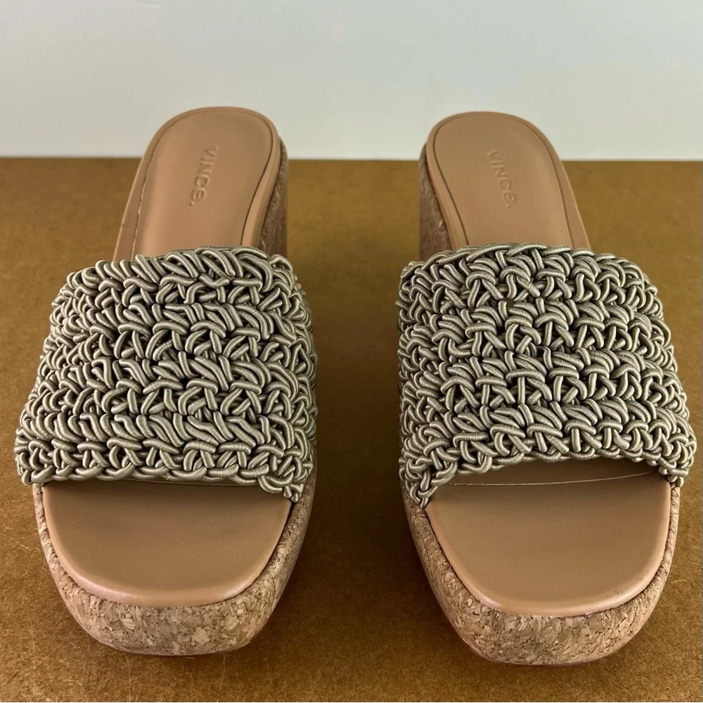 NEW VINCE CROCHET PLATFORM SANDALS - Picture 9 of 13